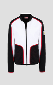 White, black and red women's Infinity sweatshirt.