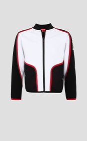 White, black and red children's Infinity mini-me sweatshirt.