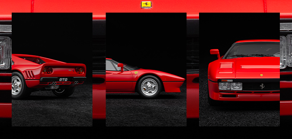 FERRARI 288 GTO 1:18 SCALE MODEL FROM THREE POINTS OF VIEW