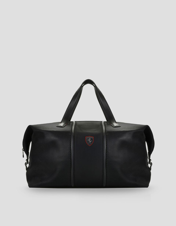 HYPERGRID SHOULDER BAG IN PERFORATED TECHNICAL FABRIC AND LEATHER
