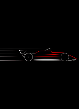 BLACK RACE CAR PRINT 
