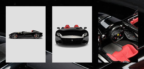 FERRARI MONZA SP2 1:8 SCALE MODEL FROM THREE POINTS OF VIEW