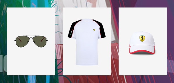 Exclusive Ray-Ban sunglasses, T-shirt and cap