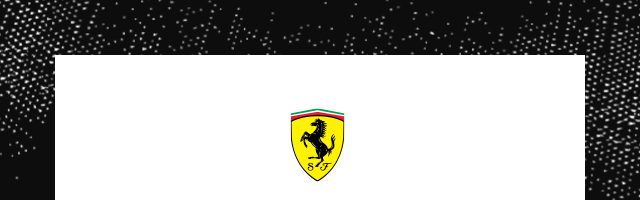 Yellow Ferrari Shield on a dark background