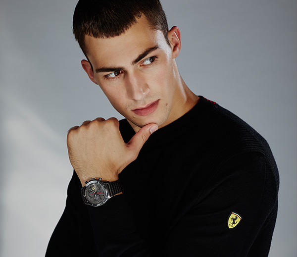 HALF-LENGTH PICTURE OF A MAN WEARING BLACK ITA WOOL DRY JUMPER.
