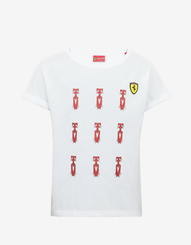Girls’ white cotton T-shirt with glitter print