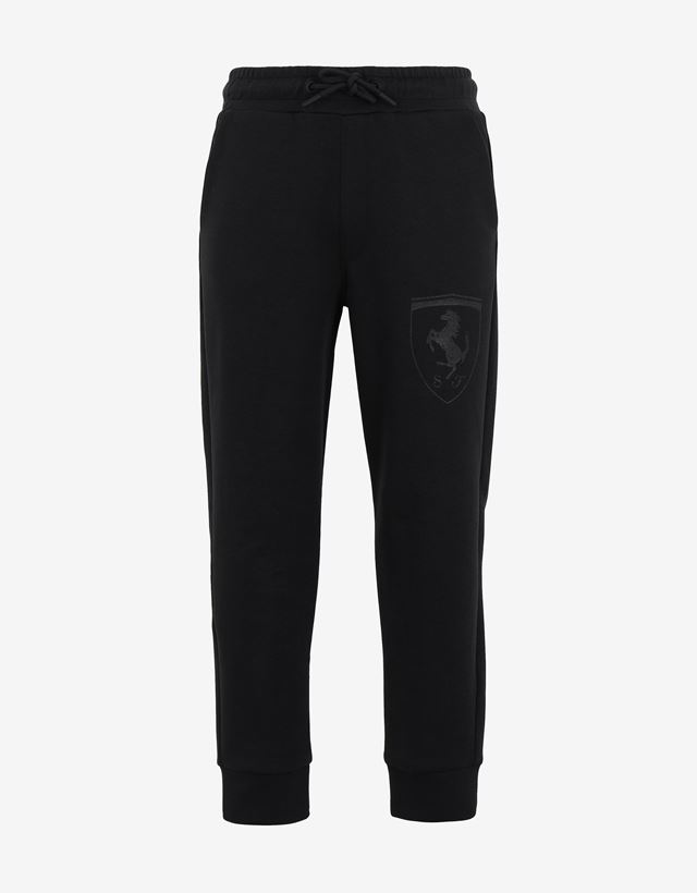 Boys’ and girls’ black joggers in Supima cotton fleece