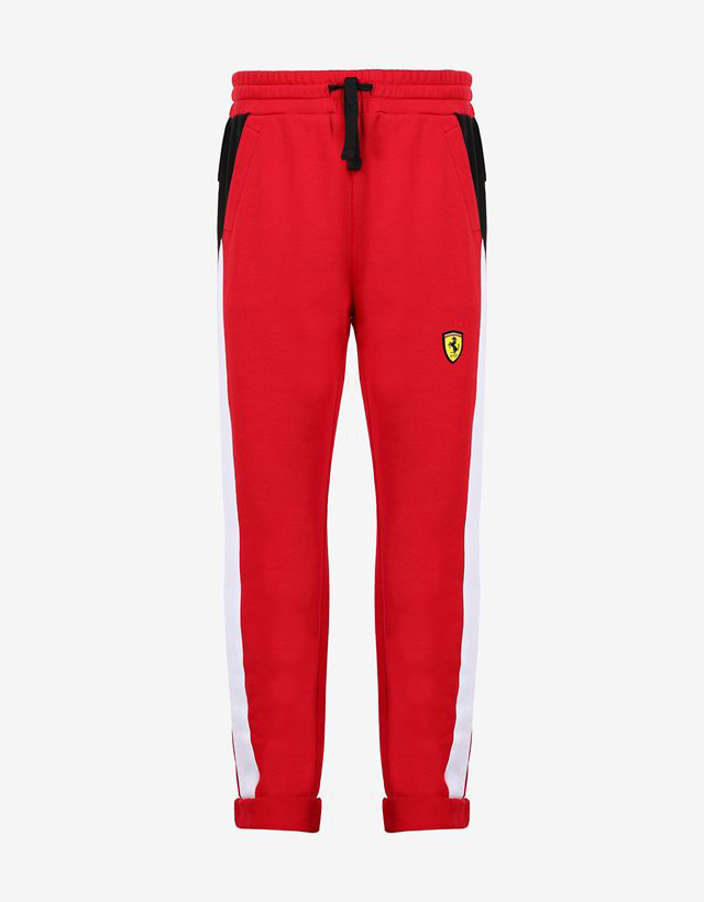 Unisex children's red joggers in French Terry