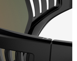 Picture of Ray-Ban for Scuderia Ferrari RB8359M with carbon fibre details and brown mirror orange lenses and close-up picture of details