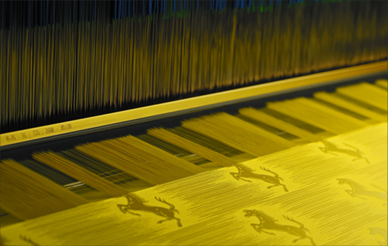 Close-up picture of a textile machine