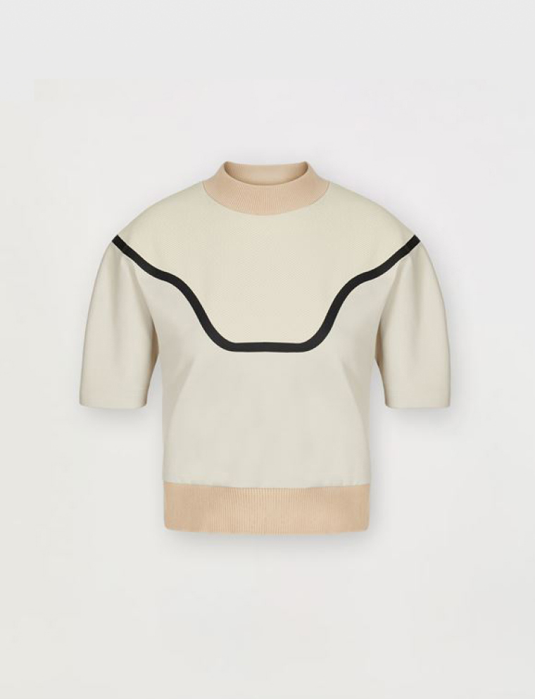 Cropped women's T-shirt with contrasting taping