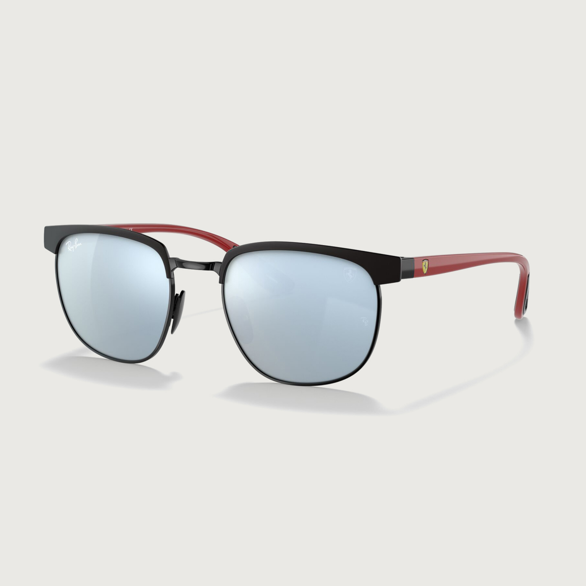 Black and red Ray-Ban for Scuderia Ferrari sunglasses with silver mirror finish