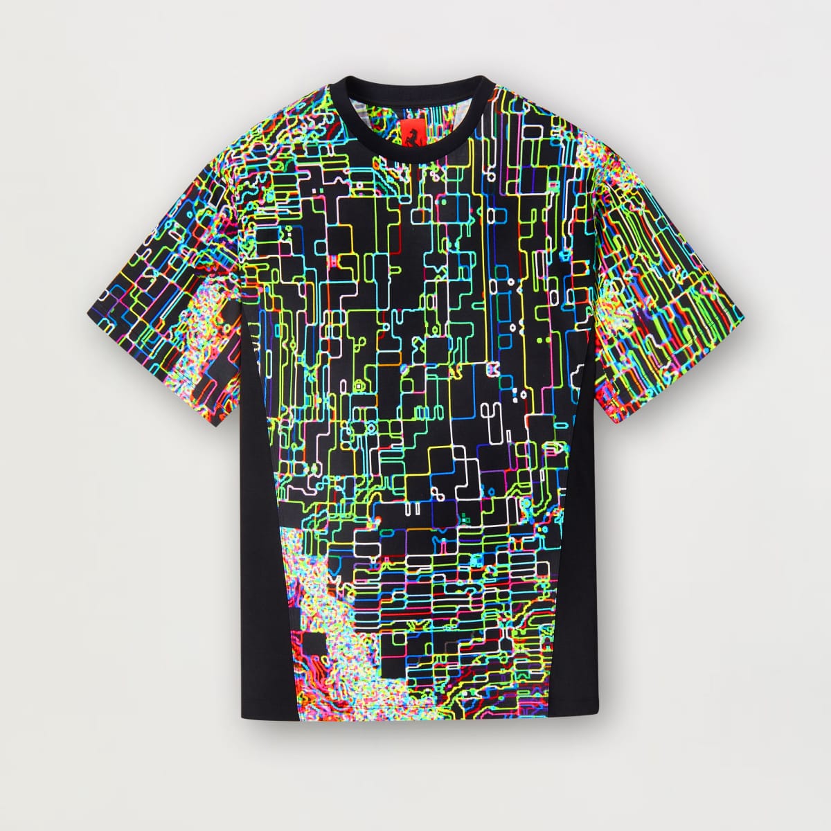 Cotton T-shirt with multicoloured print 