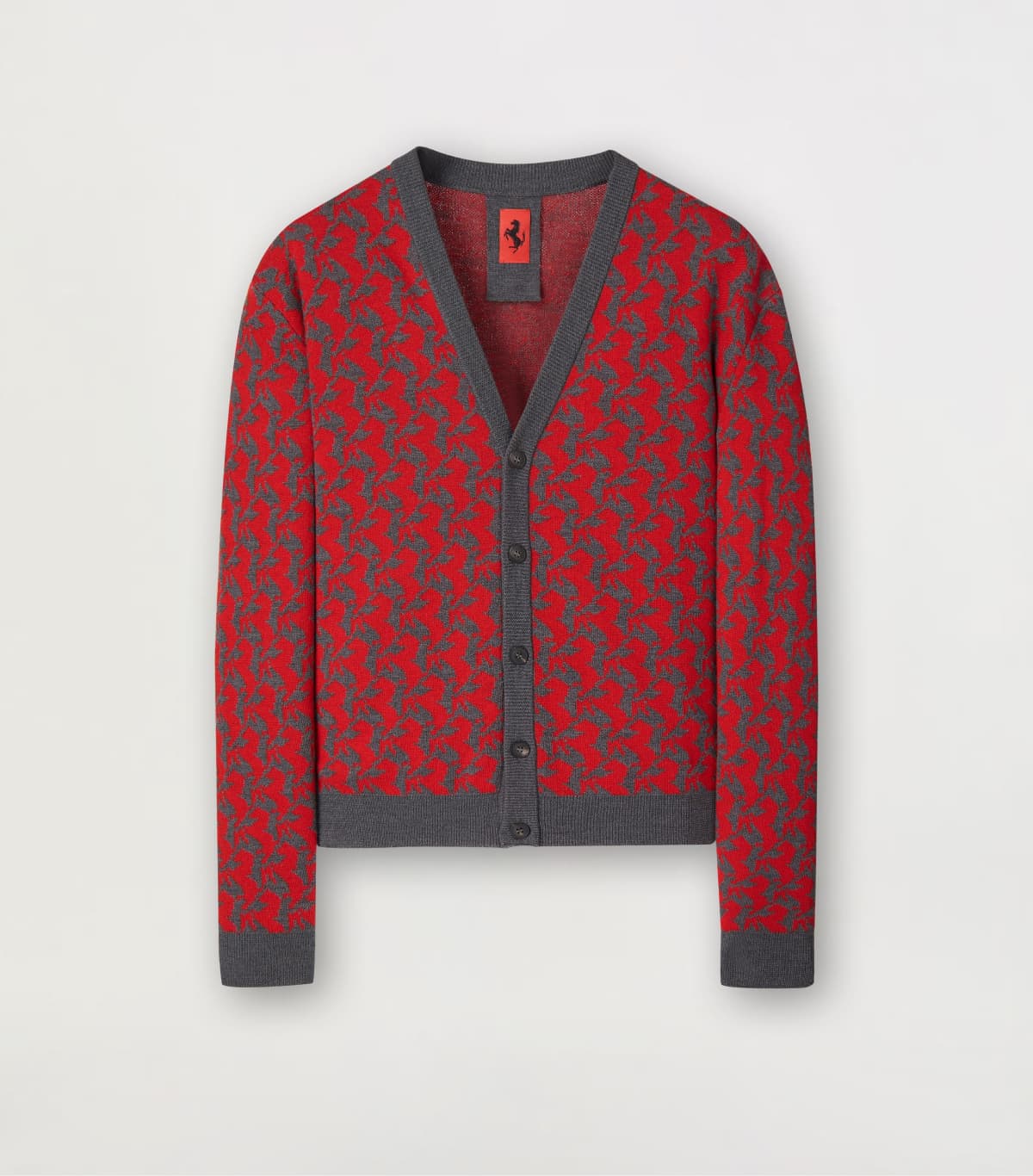 Two-tone cardigan with Prancing Horse motif