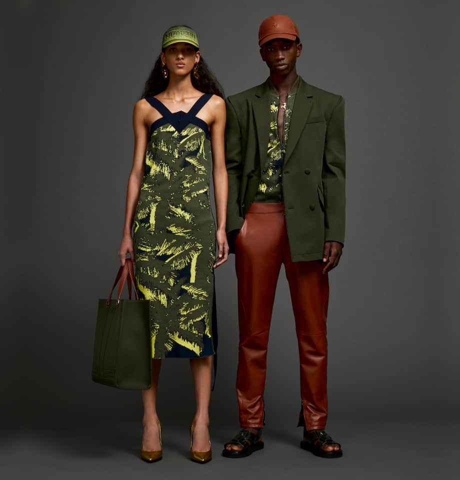 SS23 Men’s and Women’s looks with the new palms camouflage motif