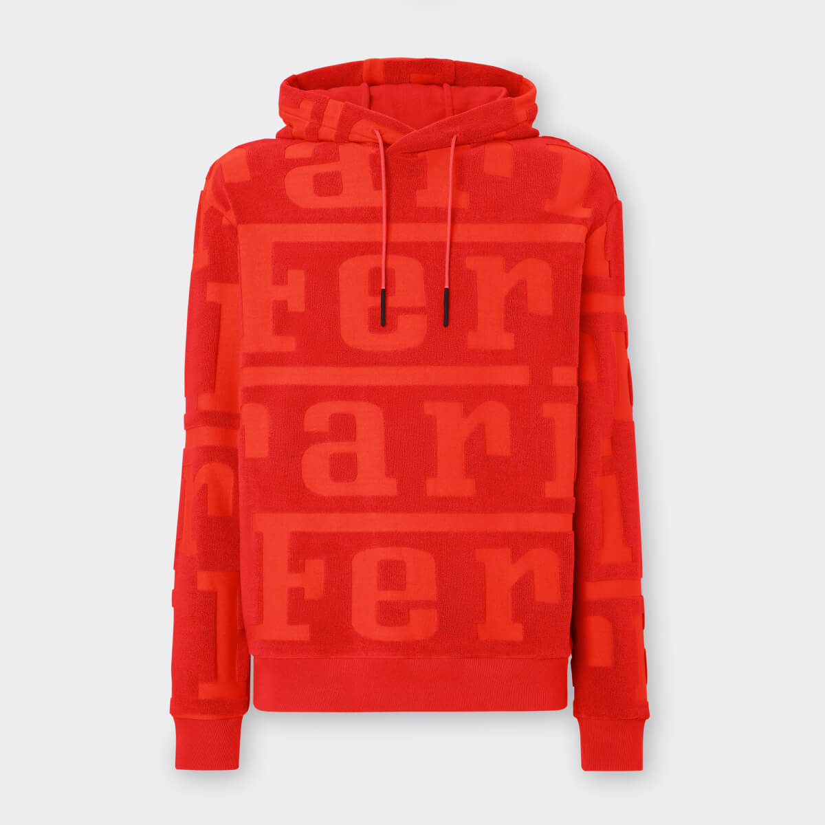 Terry-effect sweatshirt with Ferrari lettering