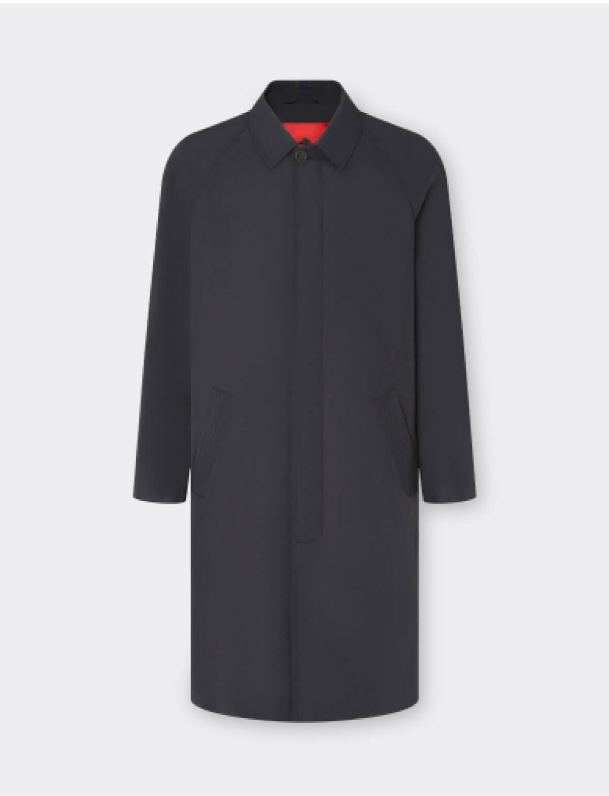 Raincoat in nylon eco-twill with two-tone tape