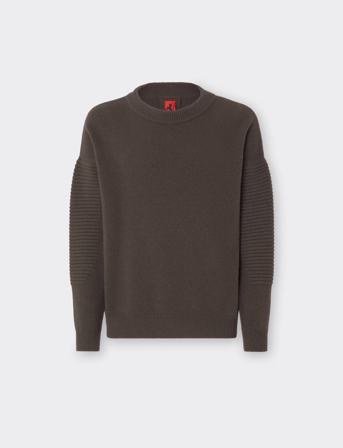 Wool and cashmere jumper with 3D motifs on elbows