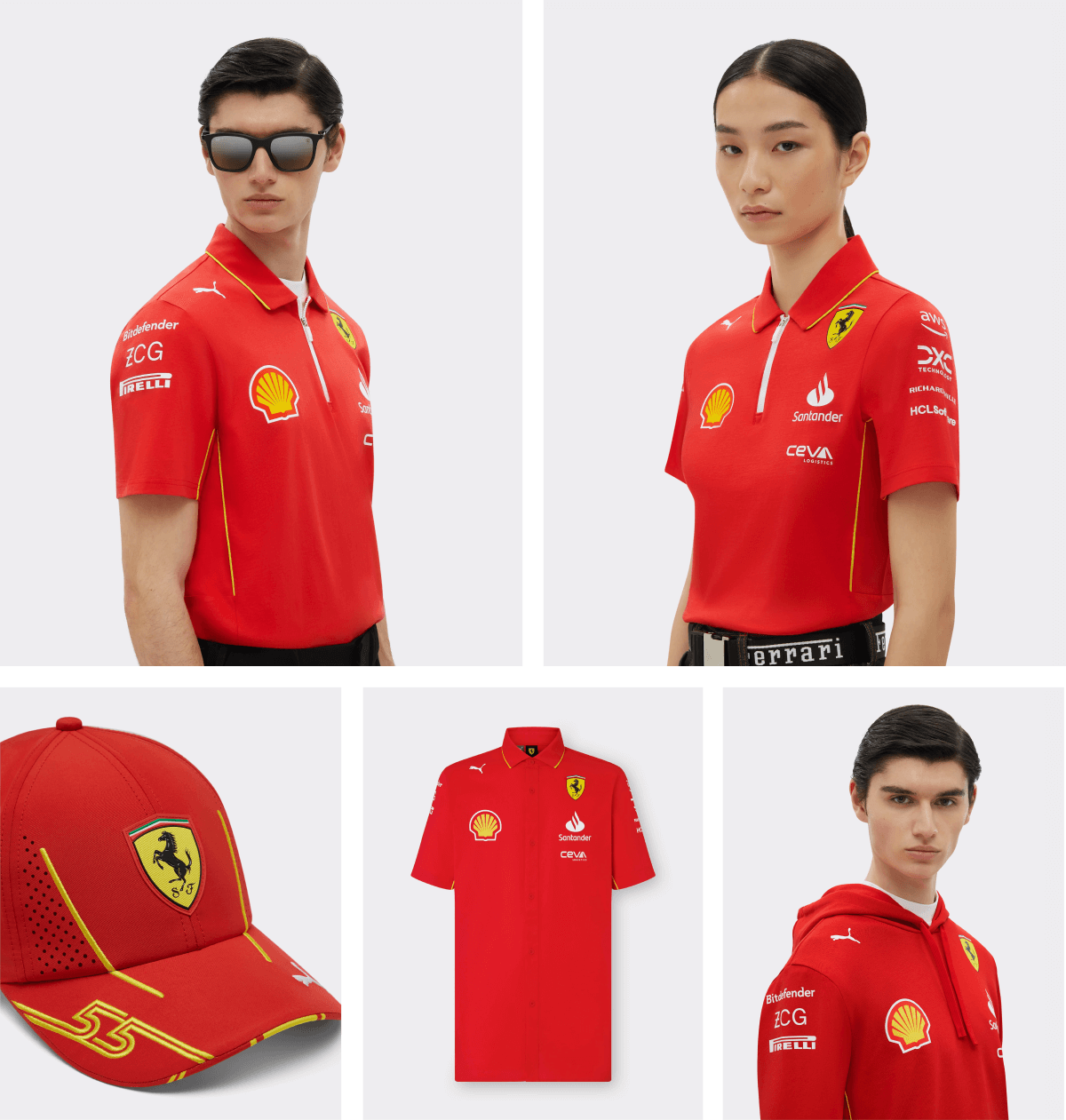 Selection of Scuderia Ferrari Replica clothing and accessories