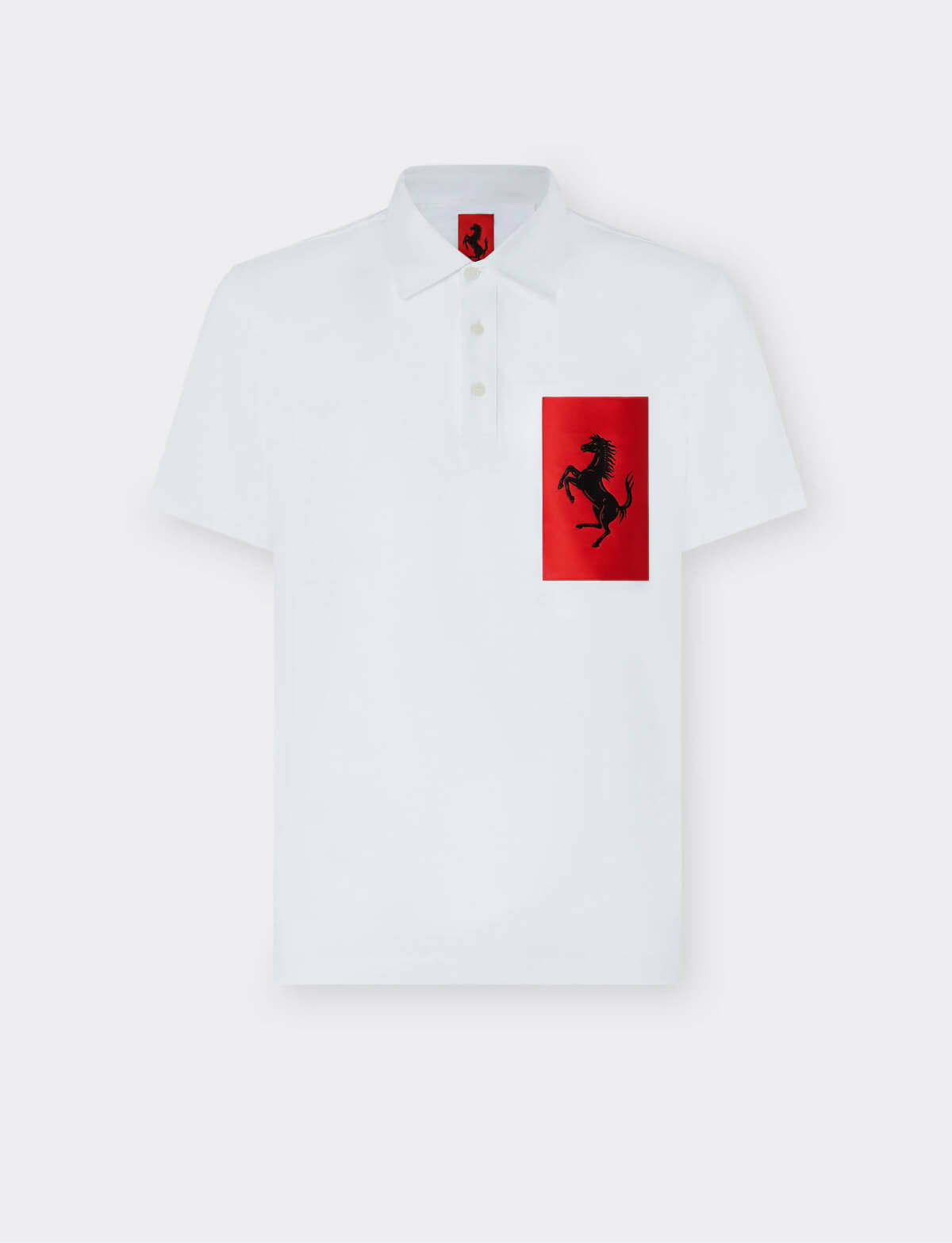 Cotton polo shirt with Prancing Horse pocket