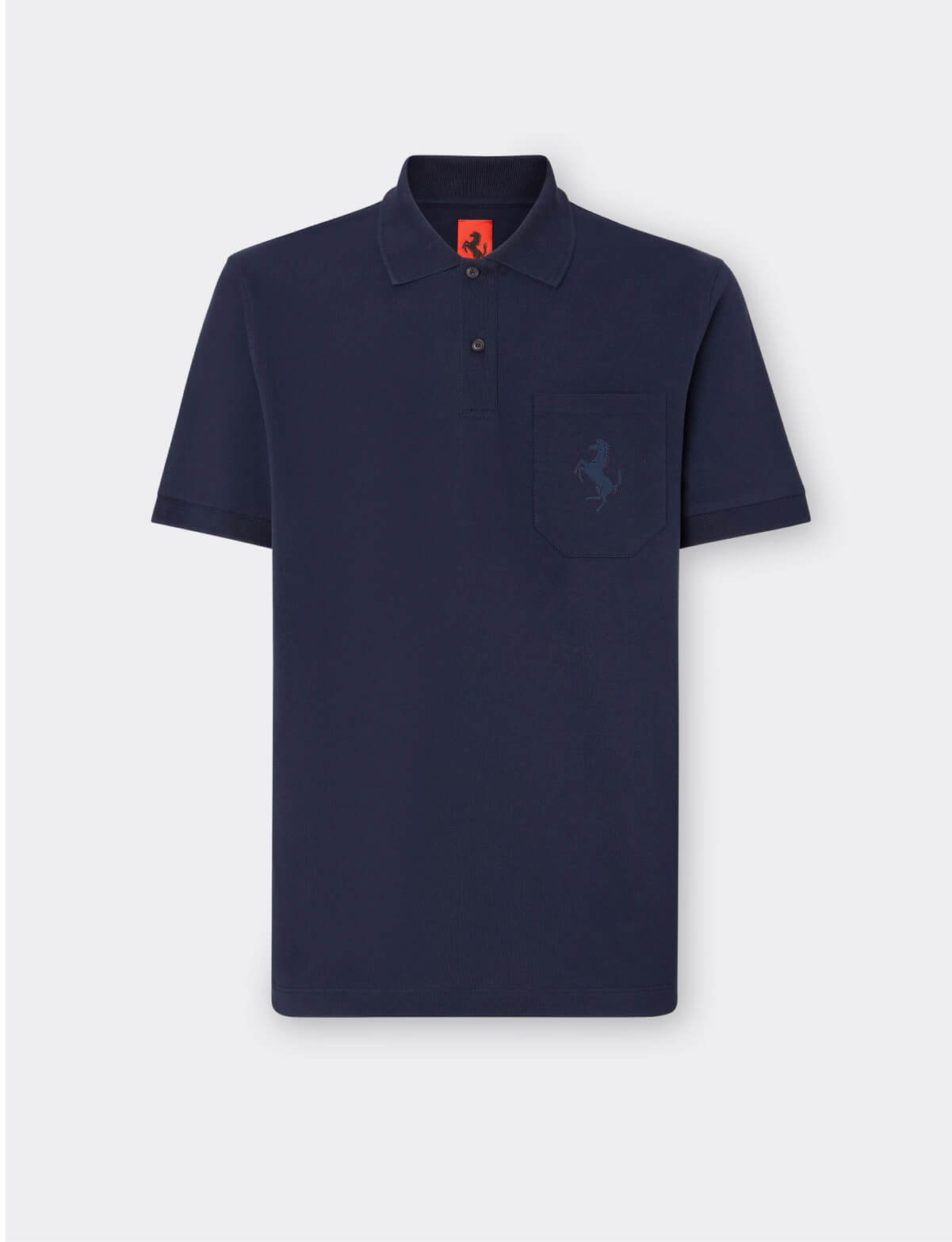 Cotton piqué polo shirt with Prancing Horse